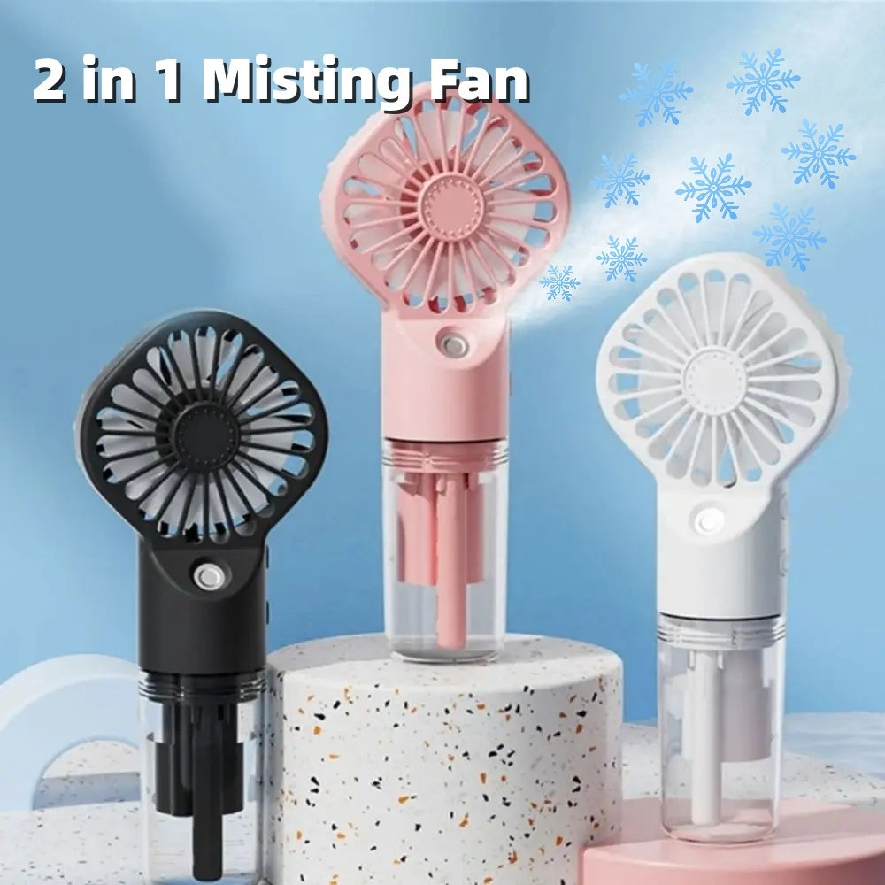 Strong Power Spray Humidification Small Mist Fan Humidification Usb Charging Portable Fan Icy And Refreshing Fan Water Supplement - Nyaabs