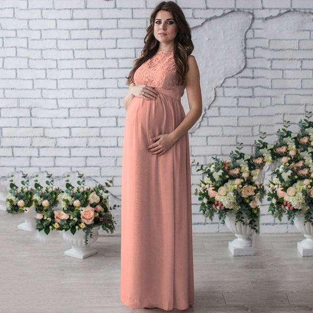 Lace Sleeveless Maternity Dress - Nyaabs