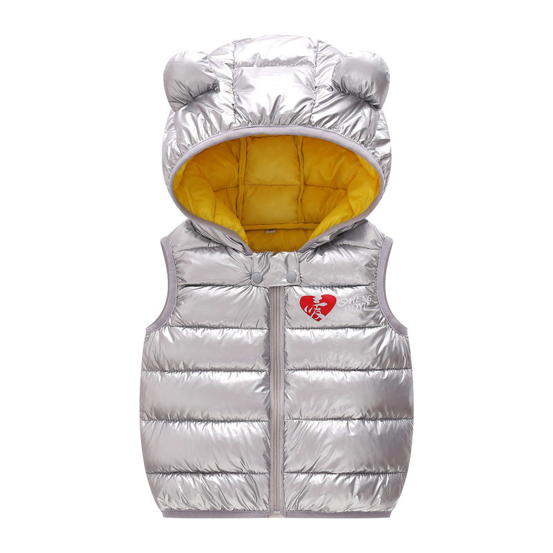 Children Warm Down Vest Autumn Baby Boys Girls Sleeveless Waistcoat Kids Outerwear Vests Children Hooded Jackets - Nyaabs