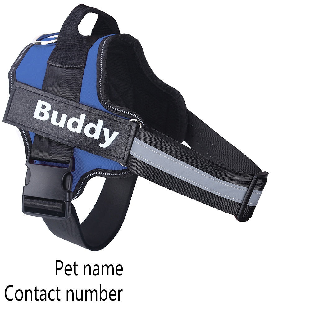 Personalized Dog Harness NO PULL Reflective Breathable Adjustable Pet Harness Vest For Small Large Dog Custom Patch Pet Supplies nyaabs.com