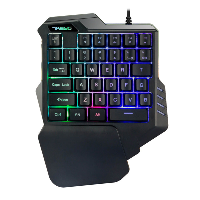 One-Handed Mechanical Gaming Keyboard RGB Backlit Portable Mini Gaming Keypad Game Controller nyaabs.com