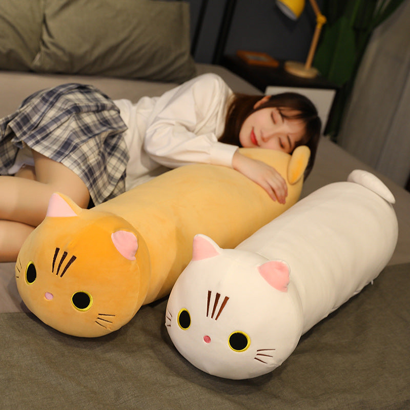 Large Size Cartoon Cat Plush Toys Stuffed Cloth Doll Long Animal Pillow Cushion - Nyaabs