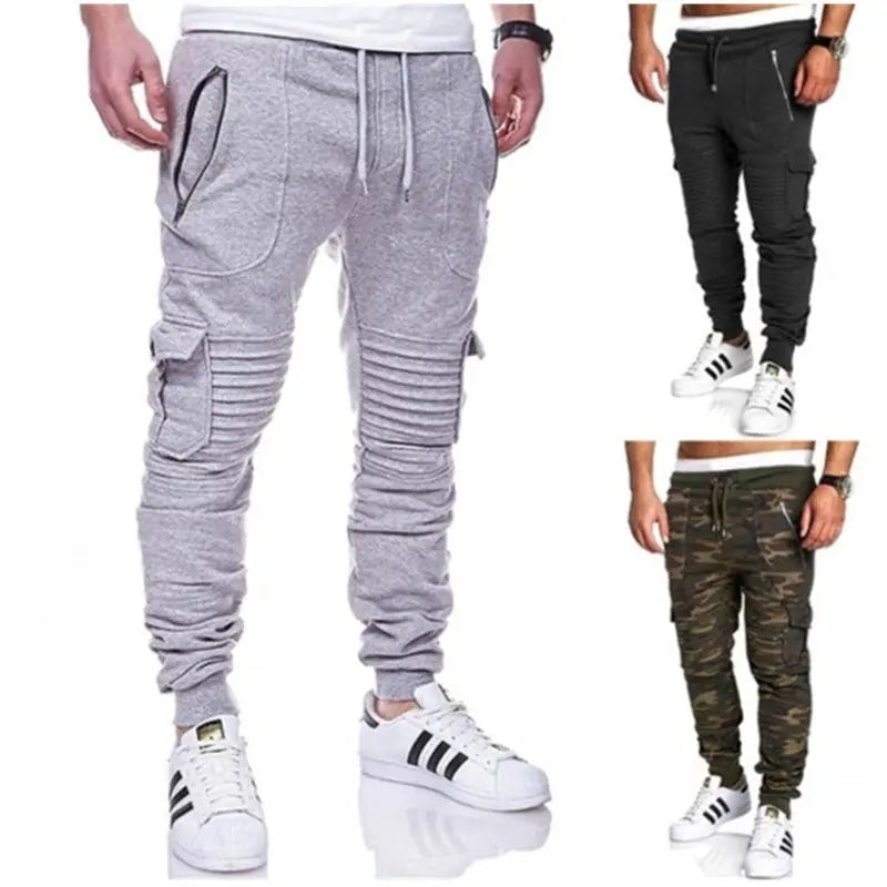 Sports Pants Striped Pleated Casual Men - Nyaabs