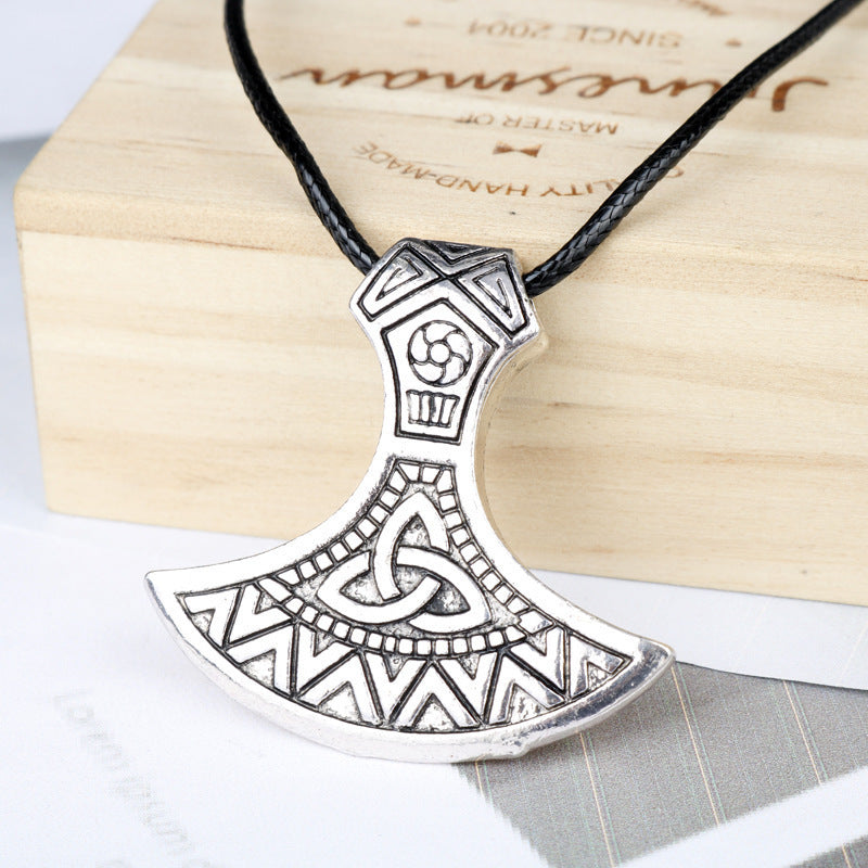 Nordic Viking Symbol Axe Pendant Necklace Men - Nyaabs