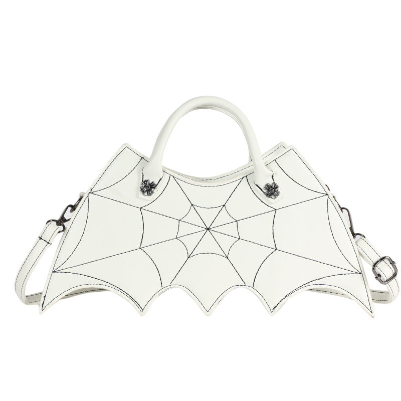 Halloween Spider Web Shape Shoulder Bags Personality Batgirl Tide Pu Handbags Fashoin Messenger Crossbody Bag - Nyaabs