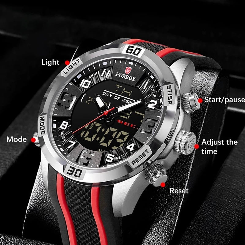 Men's Dual Display Watch Multi-function Chronograph - Nyaabs