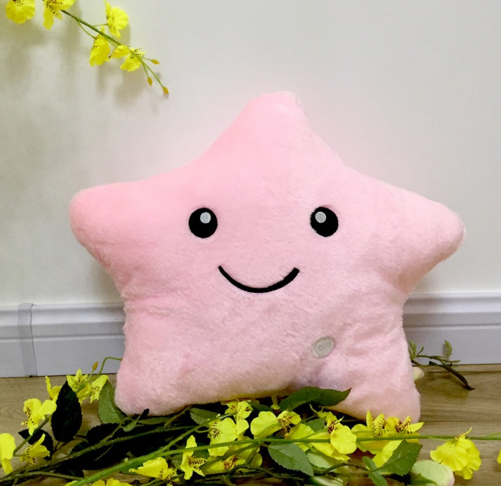 34CM Unique Toy Luminous Pillow Vivid Star Design LED Light Colorful Cushion Stars Plush Pillow Toys Gift For Kids Children Girl - Nyaabs