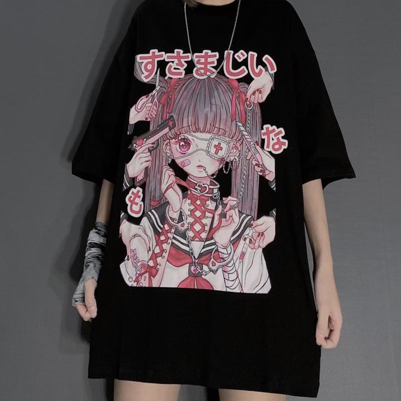 Half sleeve Harajuku style t-shirt - Nyaabs