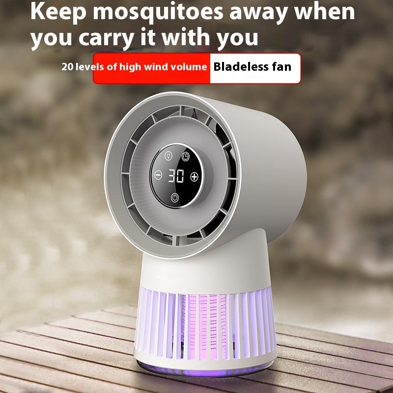 Creative 2-in-1 Mosquito Killing Mini Desk Fan Electric Mosquito Killer USB Rechargeable Fan Night Lamp Home And Outdoor Supplies - Nyaabs