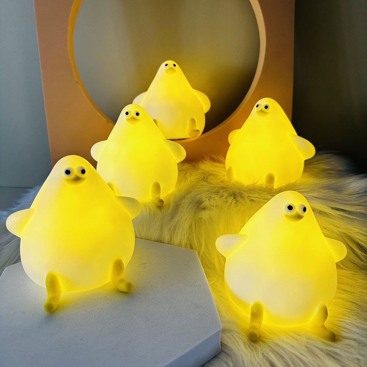 Warm Lovely Cute Cartoon Silicone Sea Gull Night Light With USB Charging Christmas Gifts Kids Grils Room Bedside Sleeping Lamp - Nyaabs