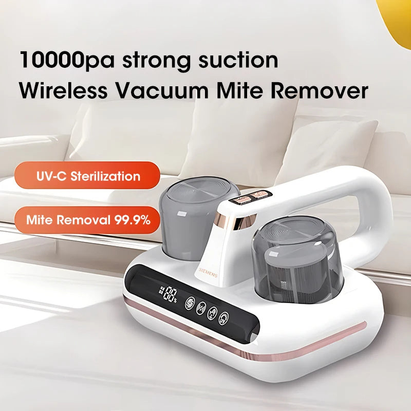 New Mattress Vacuum Mite Remover Cordless Handheld Cleaner Powerful Suction For Cleaning Bed Pillows Home Supplies - Nyaabs