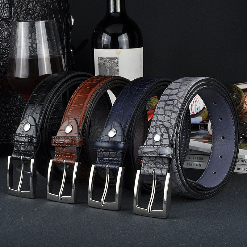 Men's Casual Pattern Pu Pin Buckle Belt - Nyaabs