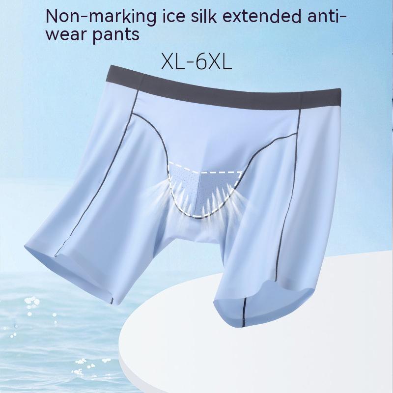 Men's Ice Silk Lengthened Sports Wear-resistant Pants Antibacterial Seamless Underwear - Nyaabs