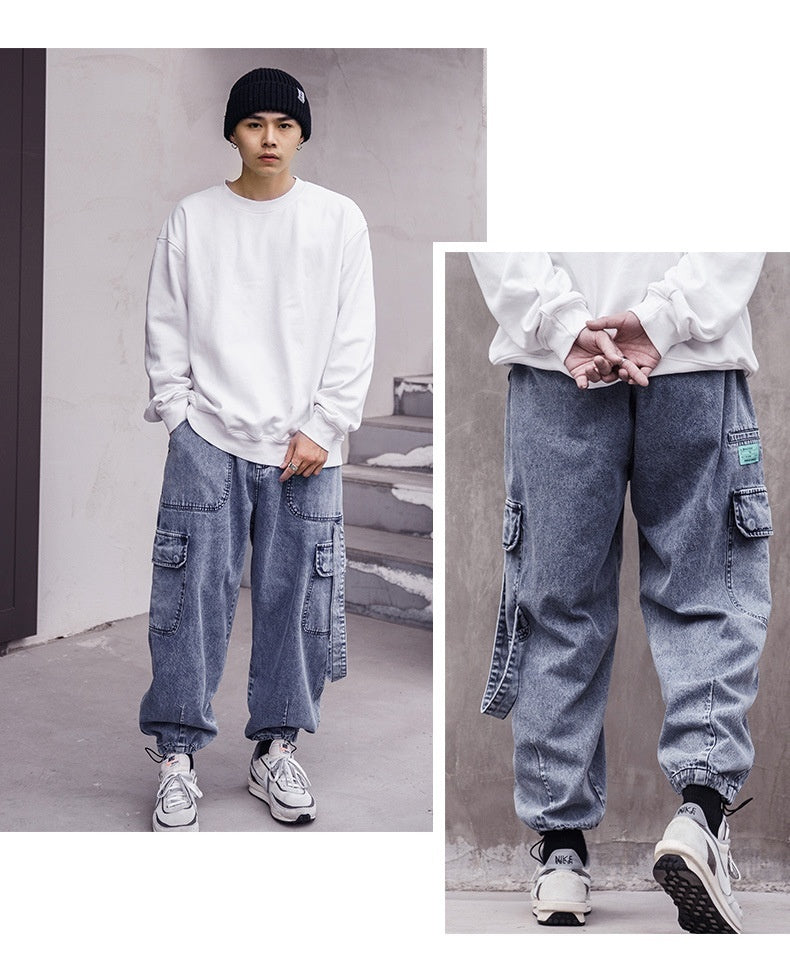 Overalls Men's Loose Carrot Trousers Jeans Casual - Nyaabs