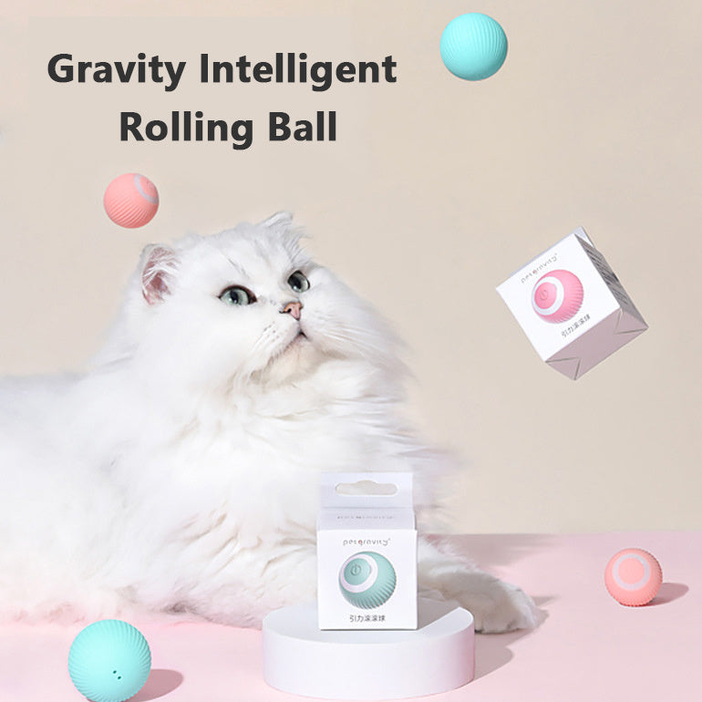 Cat Gravity Intelligent Rolling Ball Tease Toy Pet Automatic Rotating Ball nyaabs.com