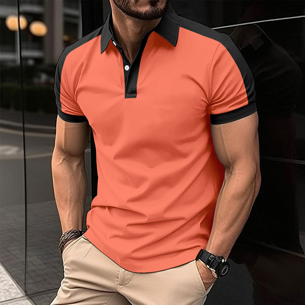 Men's Short Sleeve Business Shirt Summer Casual Polo Shirts - Nyaabs