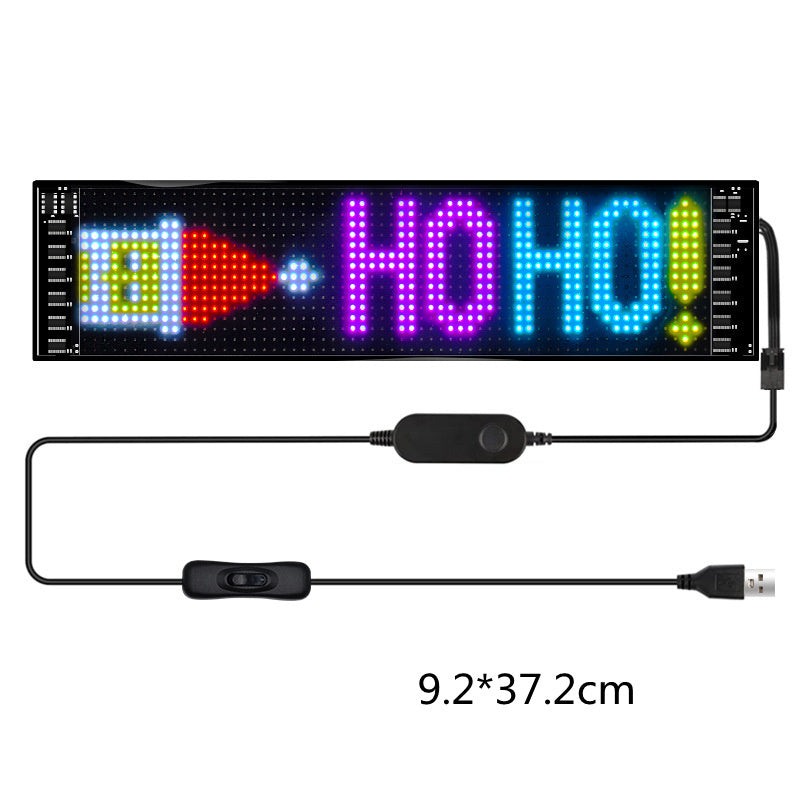 Programmable Car LED Sign LED Full-color Advertising Screen Ultra-thin Display Screen Custom Text Pattern Animation Display Car - Nyaabs