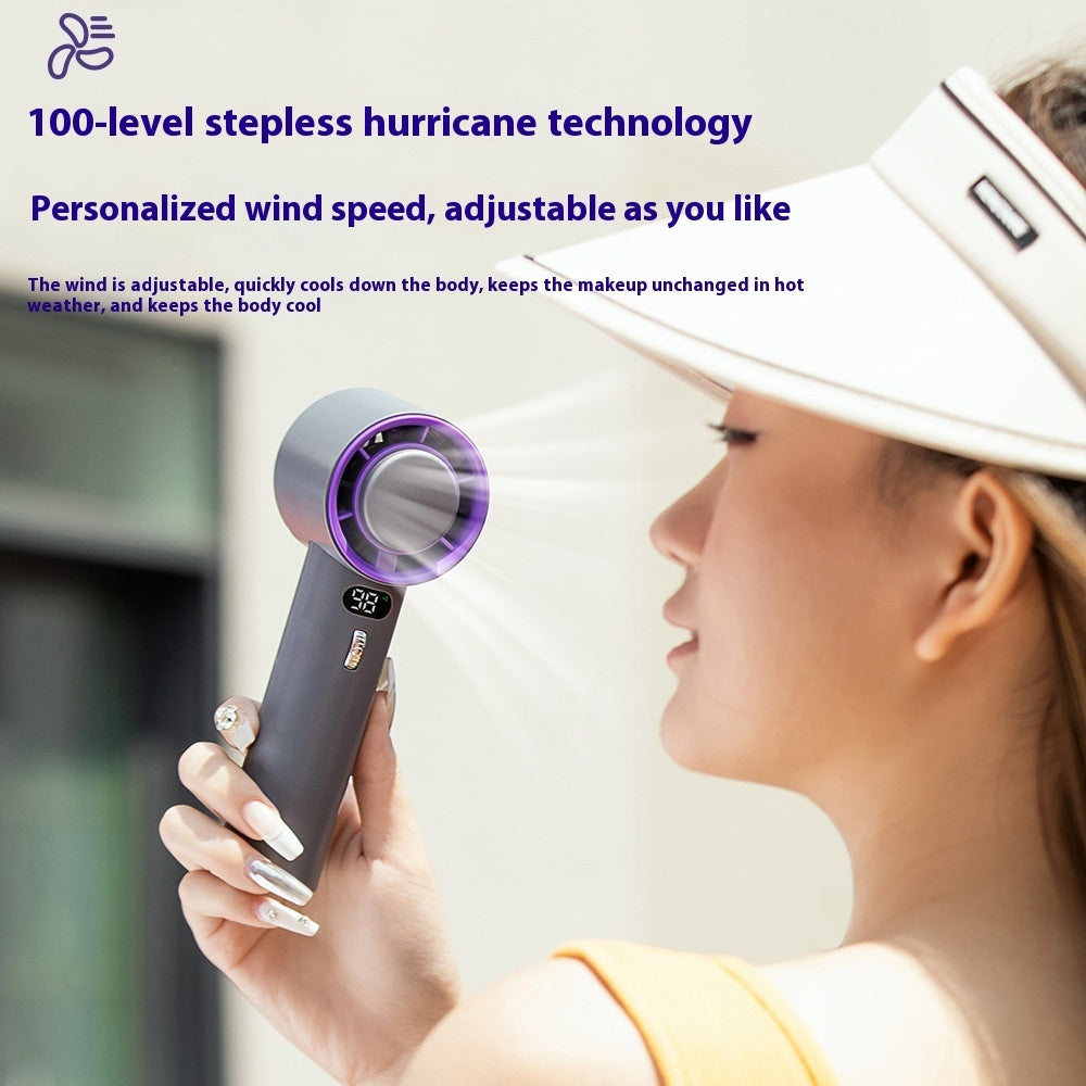 Portable Handheld Turbo Fan Cooling Semiconductor Refrigeration 3000mAh Battery Wind Speeds Adjustable Mini Personal Fan - Nyaabs