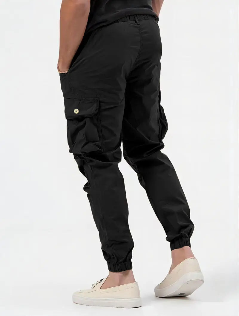 Men's Cargo Trousers With Three-dimensional Pockets Solid Color Casual Pants - Nyaabs