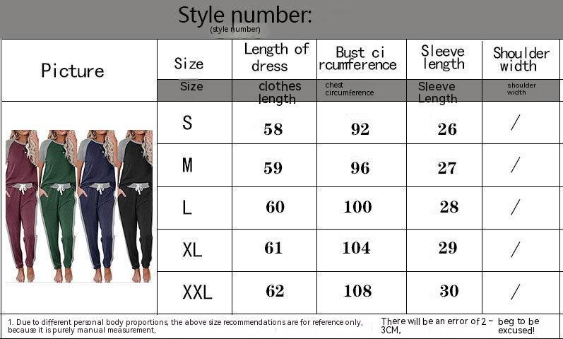 Solid Color Stitching Fashion Round Neck Short Sleeves Casual Suit - Nyaabs