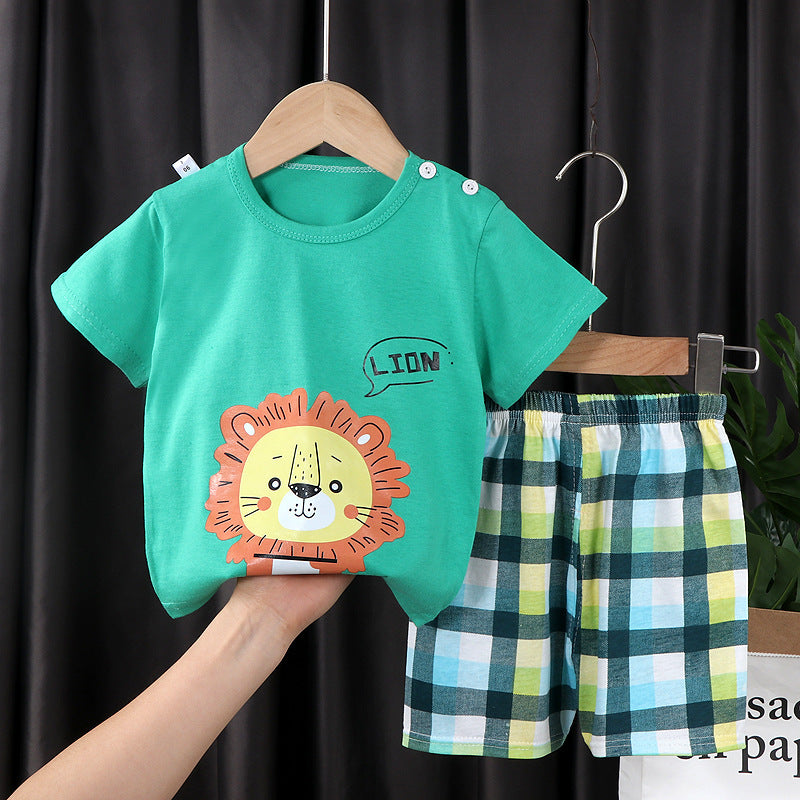 Two-piece Cotton T-shirt With Short Sleeves For Boys And Girls - Nyaabs