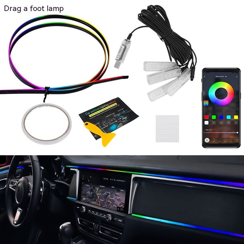 Car Atmosphere LED Light Bar Hidden Modification - Nyaabs