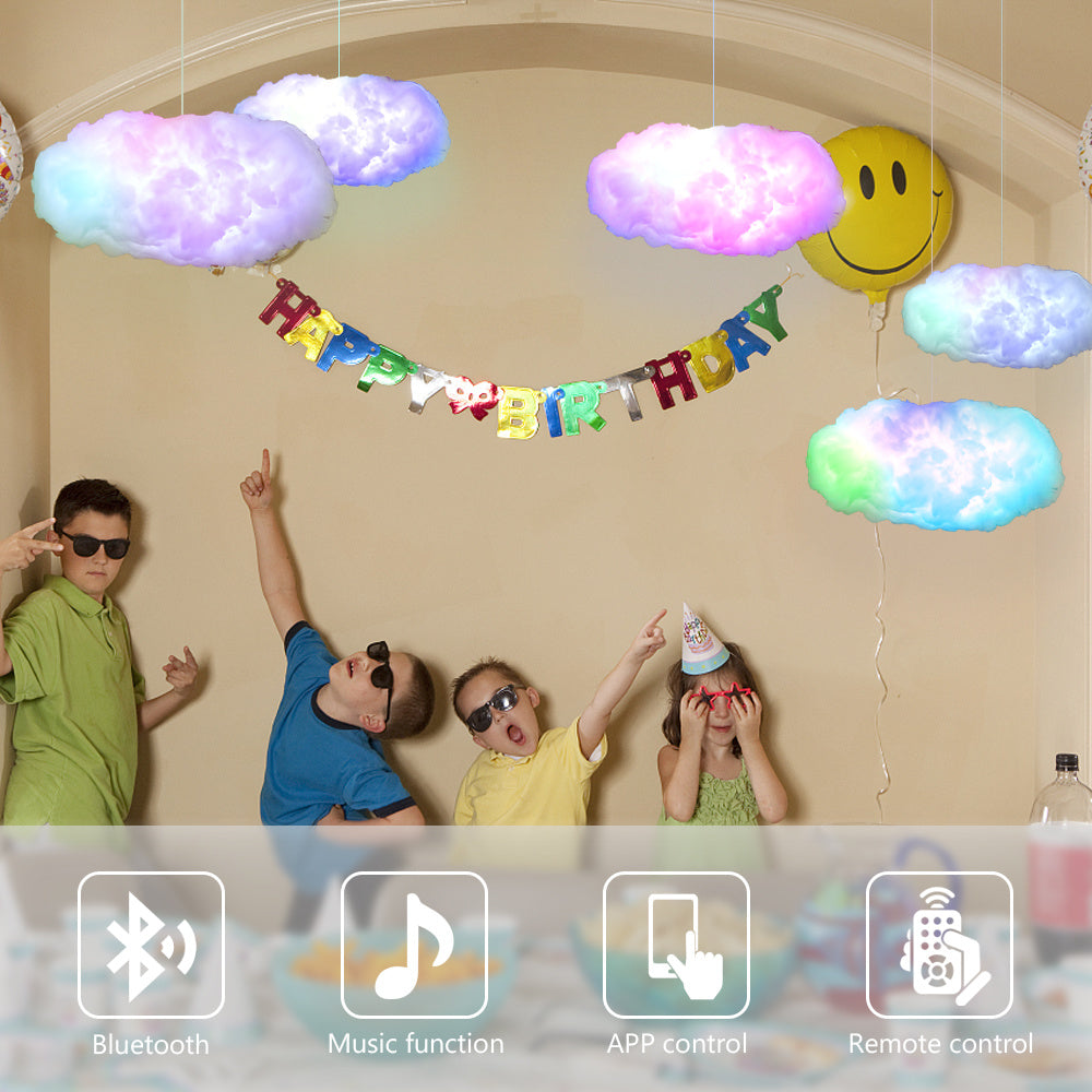 USB Cloud Light APP Control Music Synchronization 3D RGBIC Ambient Light Lightning Simulation Clouds Bedroom Room Light nyaabs.com