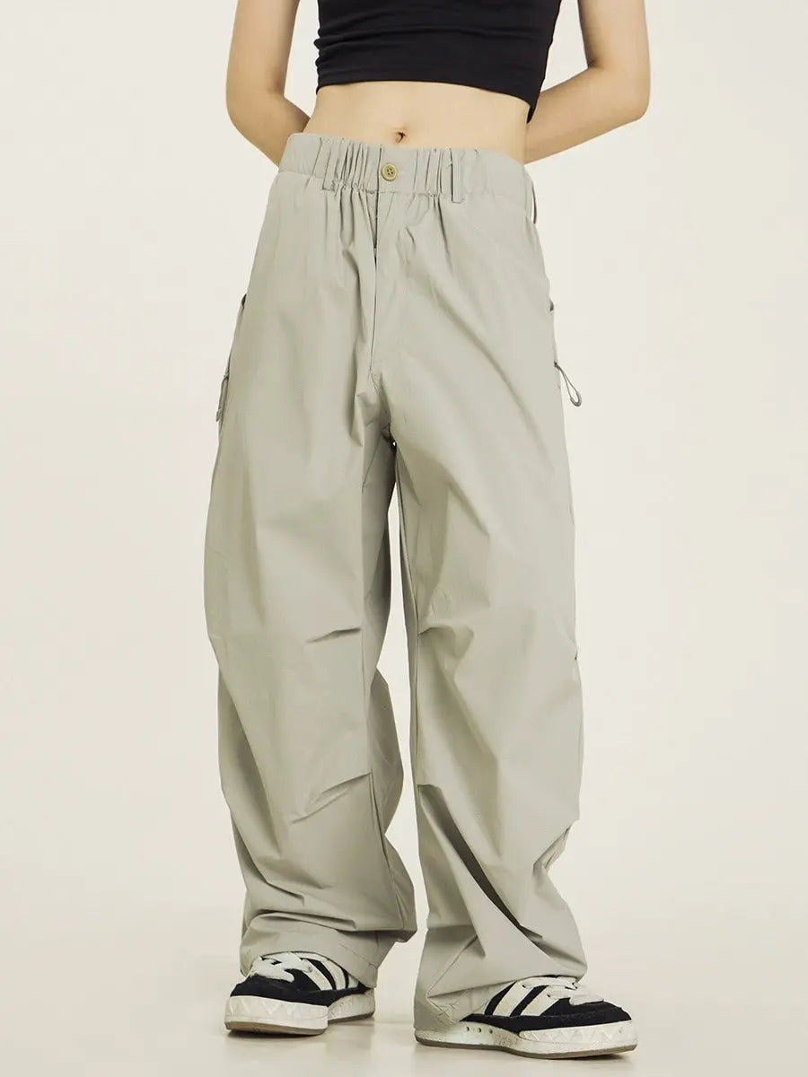 Vintage Pleated Parachute Pants Cargo Pants - Nyaabs