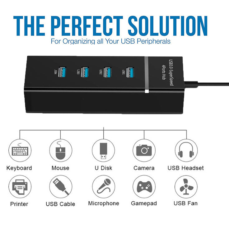 4 In 1 2.0 3.0 USB HUB Splitter High Speed Multi Splitter USB Adapter Expander Cable For Desktop PC Laptop Adapter USB HUB nyaabs.com