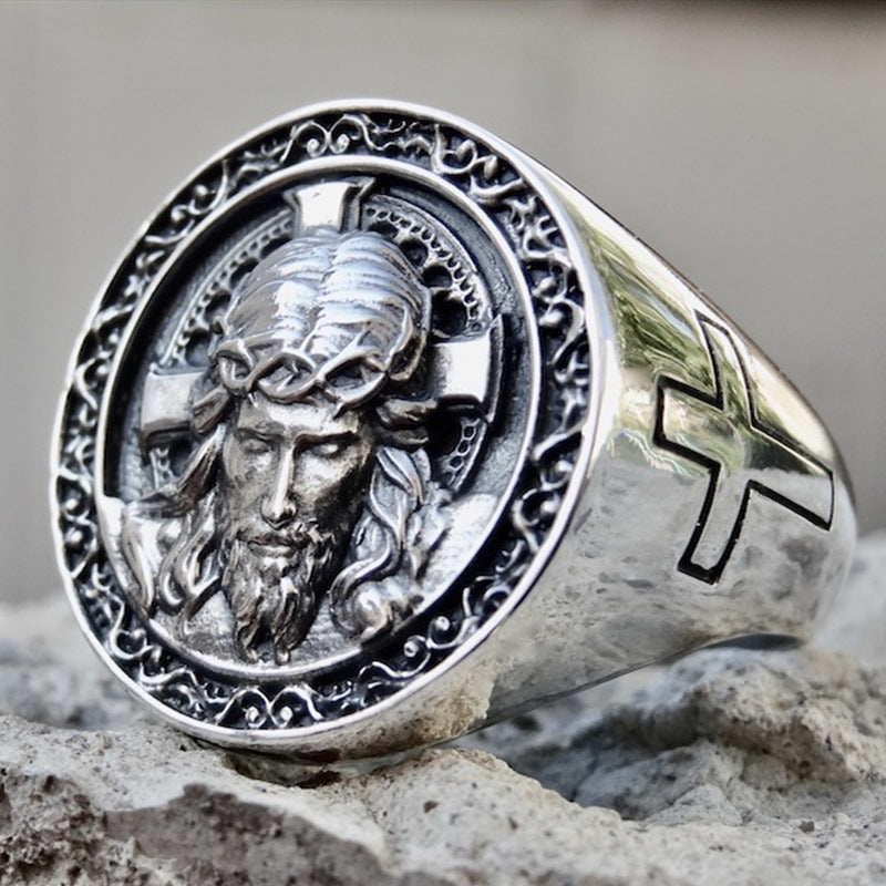 Fashion Jesus Cross Men Punk Ring - Nyaabs