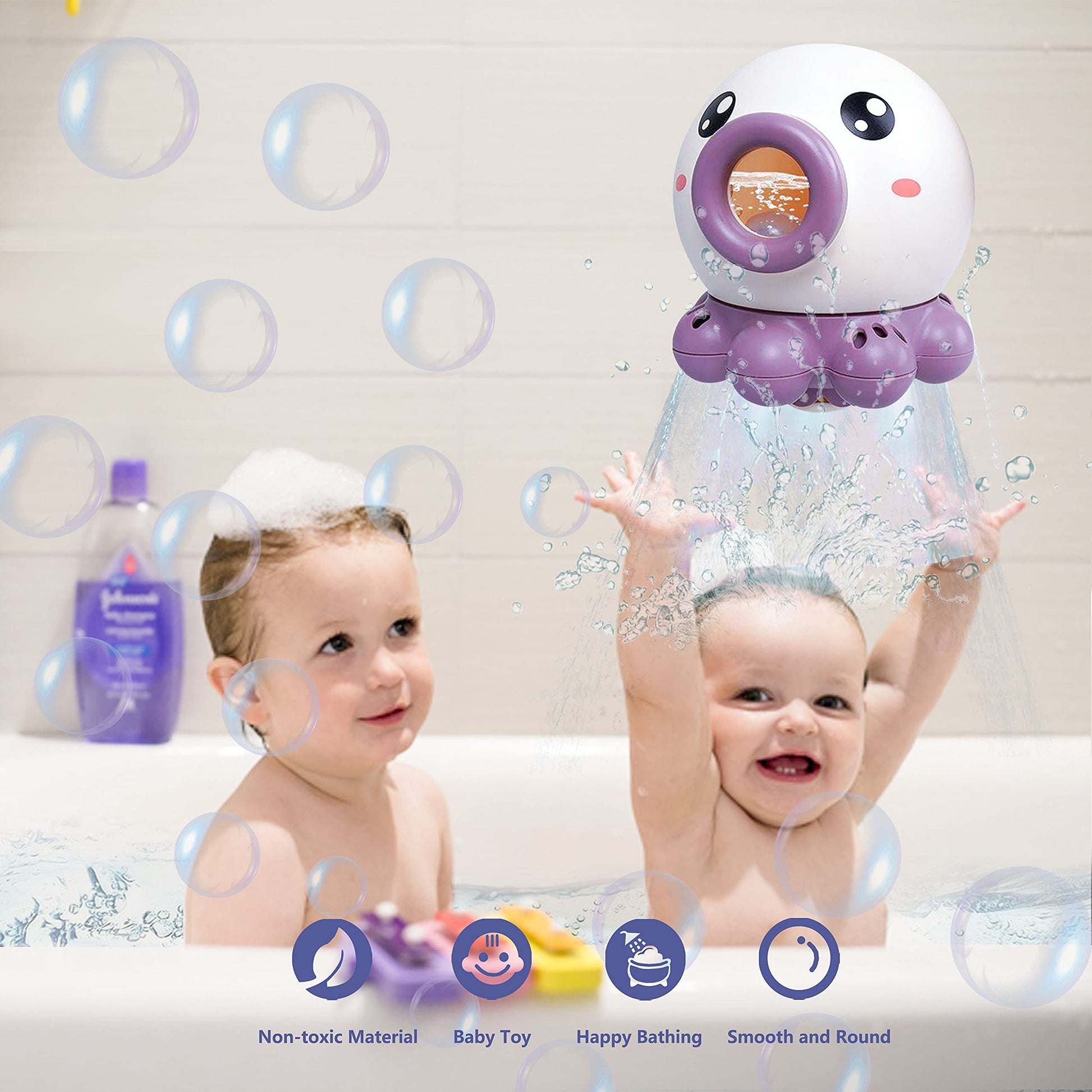 Octopus Fountain Bath Toy Water Jet Rotating Shower Bathroom Toy Summer Water Toys Sprinkler Beach Toys Kids Water Toys - Nyaabs