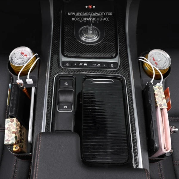 PU Car Organizer Seat Gap Storage Box Car Seat Side Slit for Wallet Phone Coins Cigarette Keys Cards Car Accessories - Nyaabs