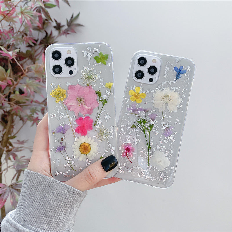 Silver Foil Dried Flowers For Mobile Phone Cases Epoxy Transparent - Nyaabs