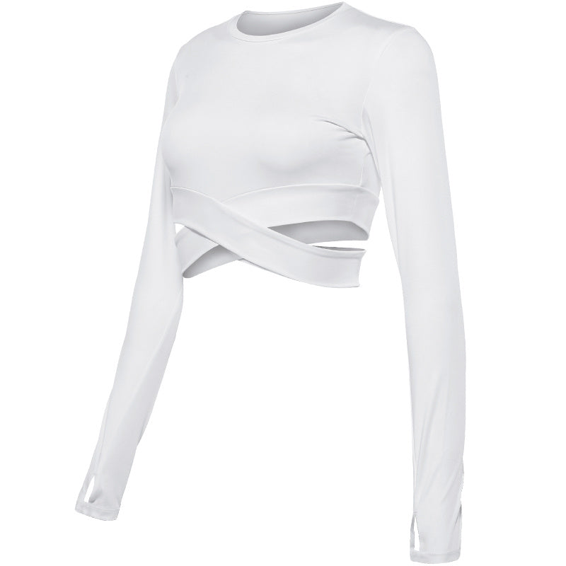 Sports training yoga wear with waistless top blouse - Nyaabs