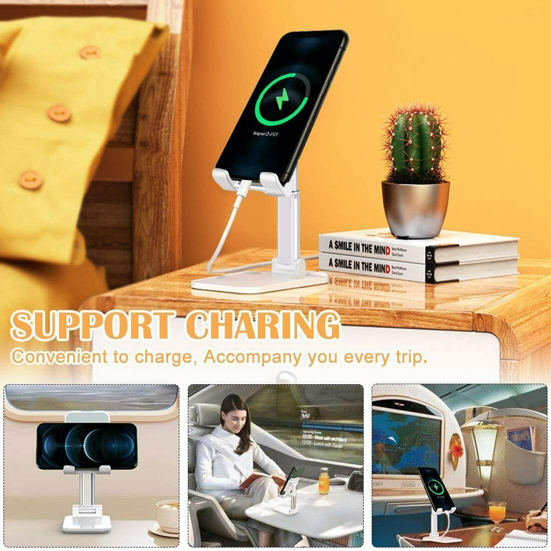 Cell Phone Stand Desktop Holder Tablet Stand Mount Mobile Phone Desktop Tablet Holder Table Cell Foldable Extend Support Desk Mobile Phone Holder Stand - Nyaabs