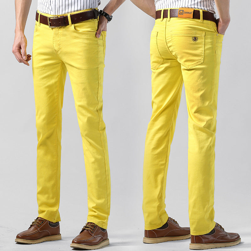 Slim Fit Straight Men's Personality Colored All-matching Stretch Casual Pants - Nyaabs