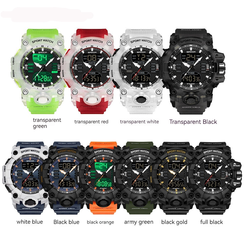 Multifunctional Men's Fashion Korean Style Waterproof Shockproof Transparent Watch - Nyaabs