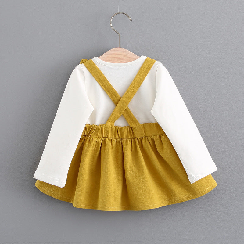 2021 autumn new Korean children's clothing, girls cute rabbit dress, baby baby princess dress 916 - Nyaabs