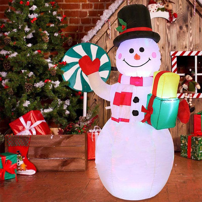 Christmas LED Lights Glowing Santa Tree Snowman Inflatable Doll Outdoor Yard Garden Decor - Nyaabs