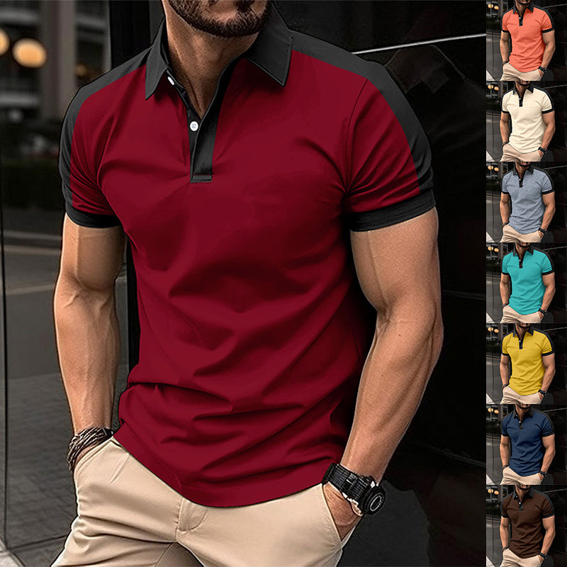 Men's Short Sleeve Business Shirt Summer Casual Polo Shirts - Nyaabs