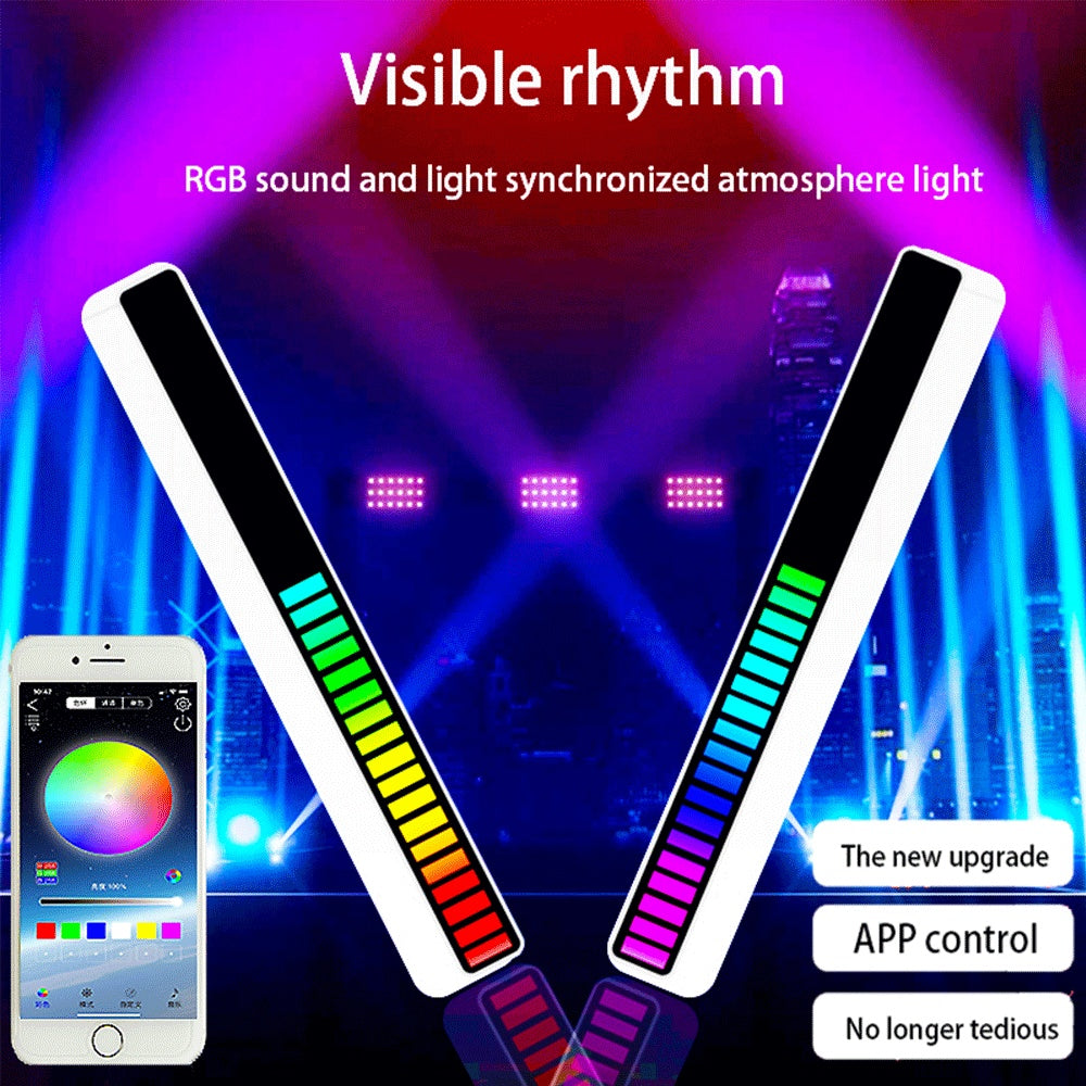 New Car Sound Control Light RGB Voice-Activated Music Rhythm Ambient Light With 32 LED 18 Colors Car Home Decoration Lamp - Nyaabs