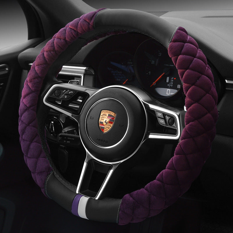 Universal Car Steering Wheel Cover Winter Decoration Cute 38cm Plush Footprint Auto Automobile Vehicle Steering Wheel Protector - Nyaabs