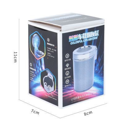 Car Ashtray With LED Light RGB Ambient Light Cigarette Cigar Ash Tray Container Trash Can Portable Ashtray Auto Accessories - Nyaabs