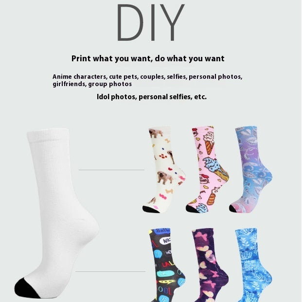 Digital Printed Cotton Socks With Seamless Design - Nyaabs