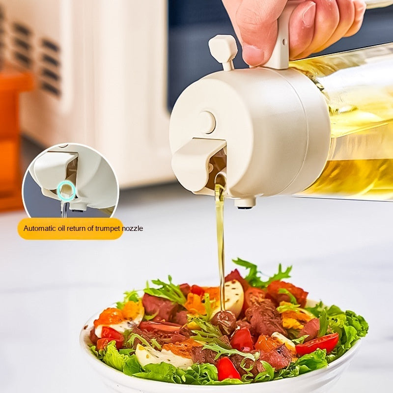 470ML Olive Oil Sprayer Dispenser For Cooking BBQ 2 In 1 Glass Oil Vinegar Soy Sauce Spray Kitchen Oil Bottle For Air Fryer - Nyaabs