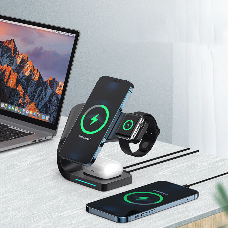 Multi-function Charging Stand Magnetic Wireless Charging 15W Fast Charging - Nyaabs