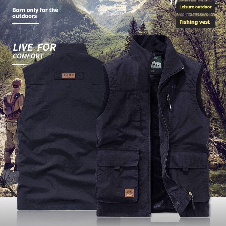 Outdoor Tourism Multi-pocket Work Pants Vest Jacket nyaabs.com