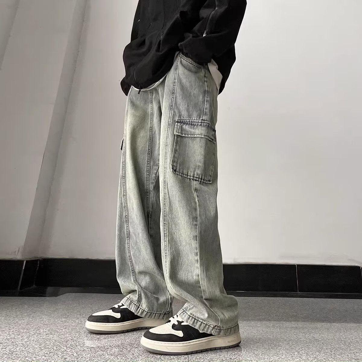 Cargo Jeans Men's Loose Straight Pants - Nyaabs