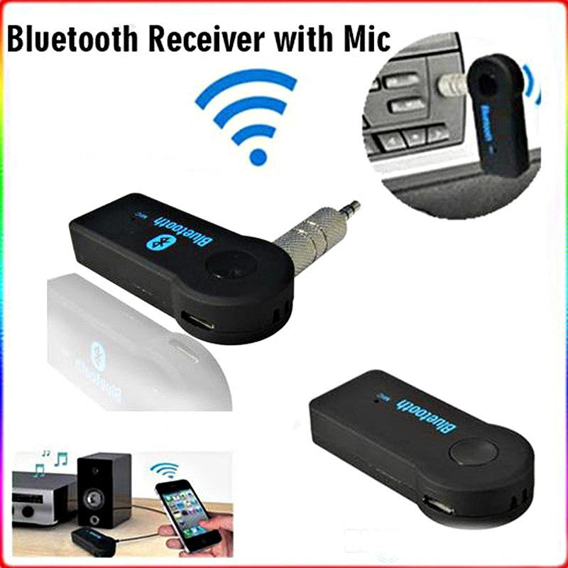 Handfree Car Bluetooth Music Receiver Universal 3.5mm Streaming A2DP Wireless Auto AUX Audio Adapter With Mic For Phone MP3 - Nyaabs