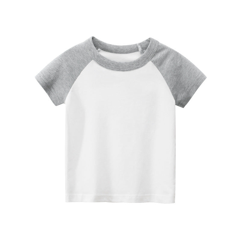 Children's Short Sleeve T-shirt Solid Color Advertising Shirt - Nyaabs